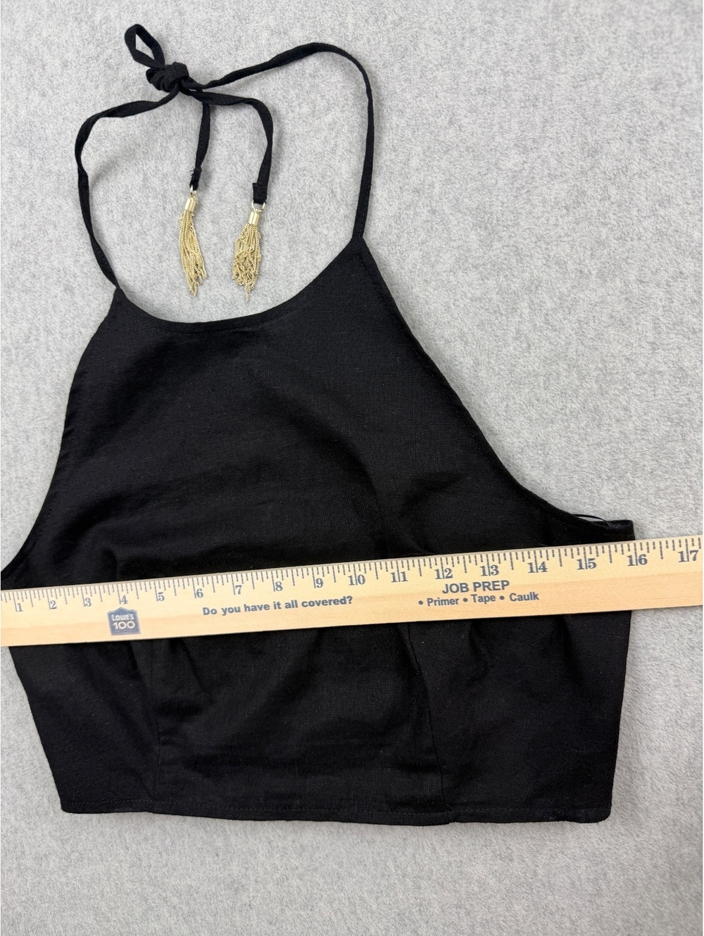 House of Harlow 1960 revolve linen cropped halter top - Picture 3 of 7